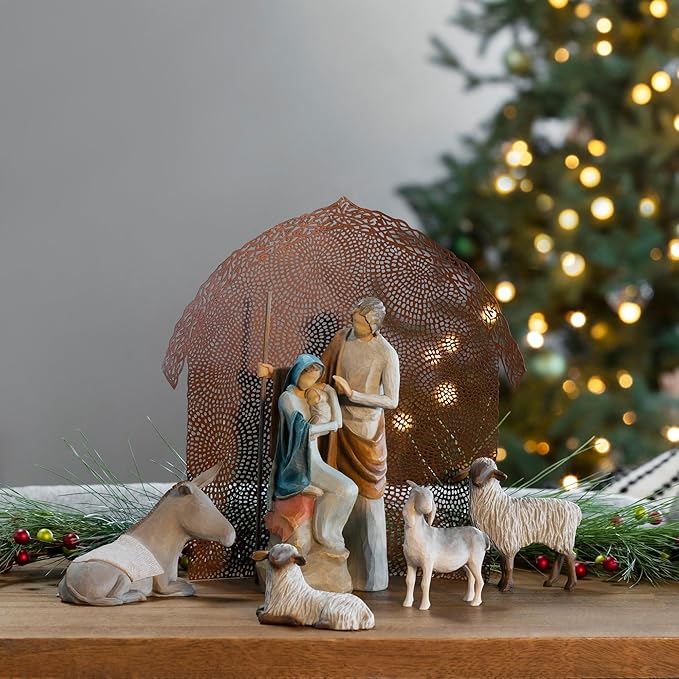 Willow Tree Shelter for the Holy Family Nativity display for Christmas decor